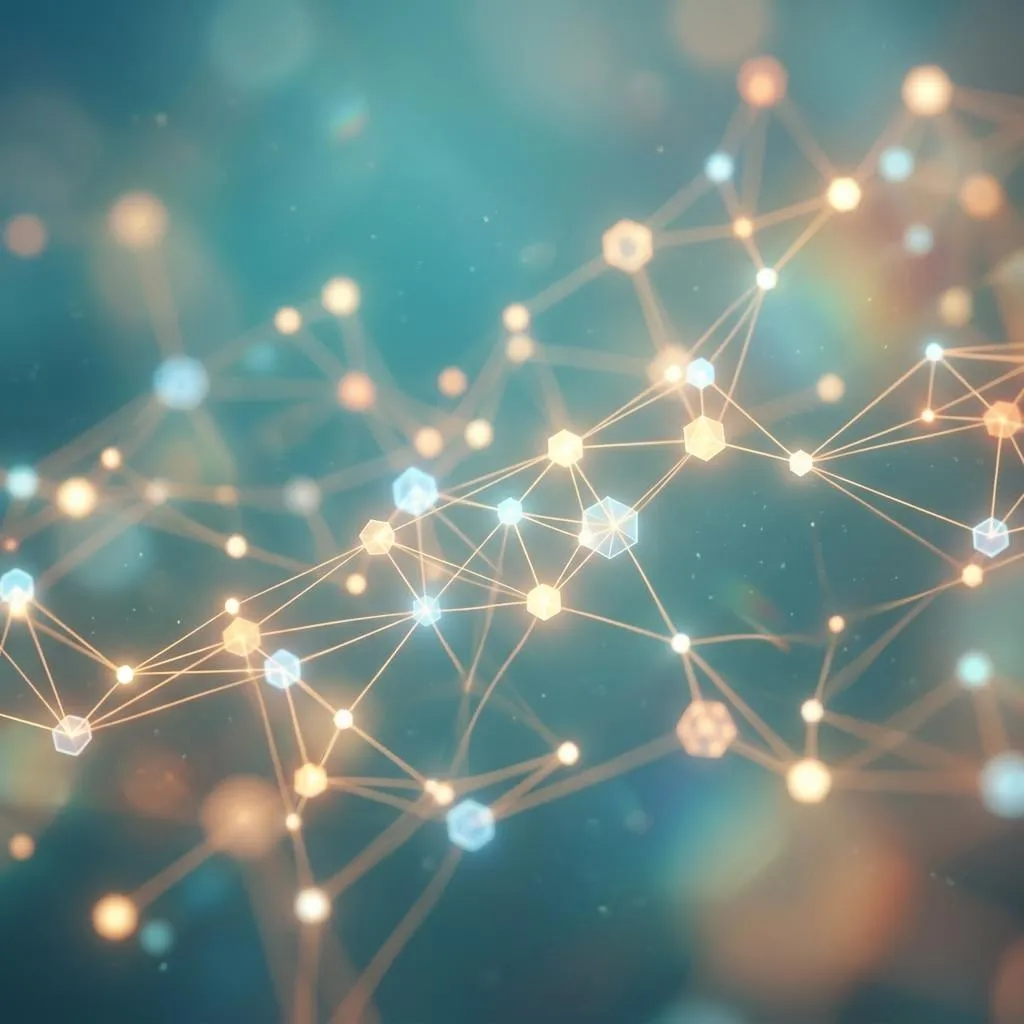 Abstract glowing network nodes representing our remote reach