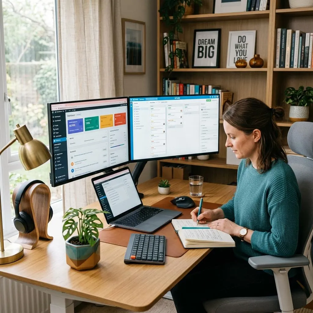 An inspiring and tidy home office workspace