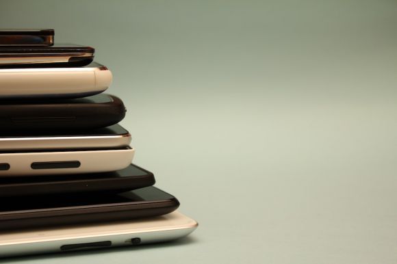Phones - pile of smartphones