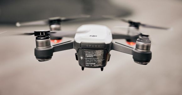 Drones - Flying White Drone Tilt Shift Lens Photography