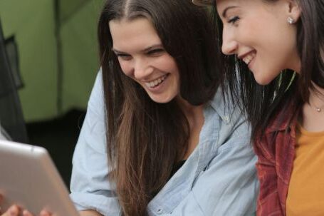 Best Tablet - Photo of Women Smiling While Looking at Ipad