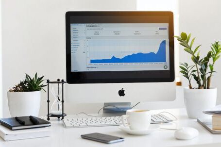 Set Up Dual Monitor - Silver Imac Displaying Line Graph Placed on Desk